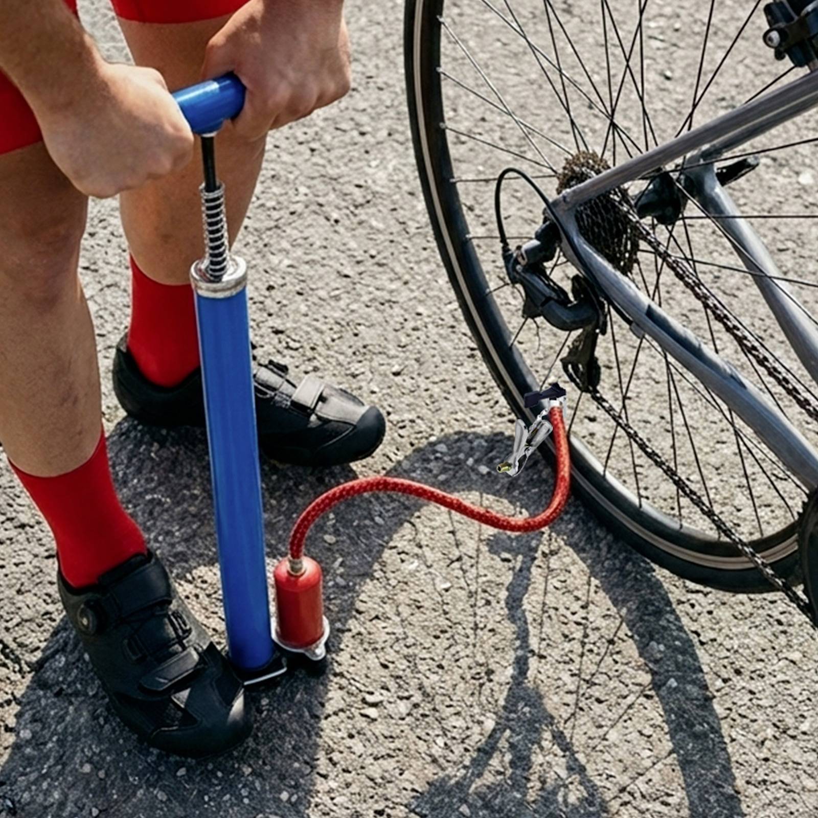 Pompe à Air Manuelle Mini pour Vélo 120 PSI Multi Valve-2