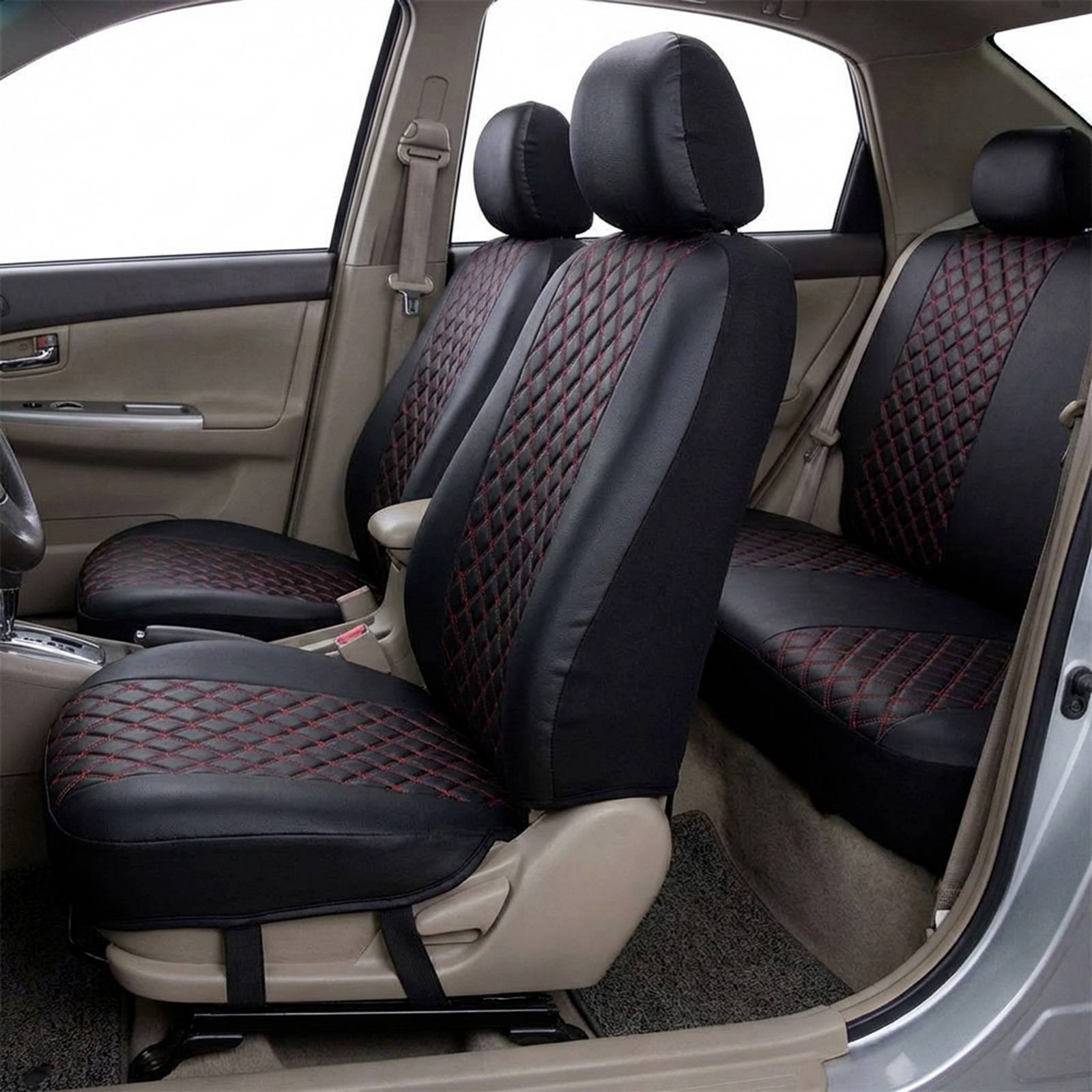 Ensemble 5 Pièces Housses de Siège Auto Design Texturé Élégant-2