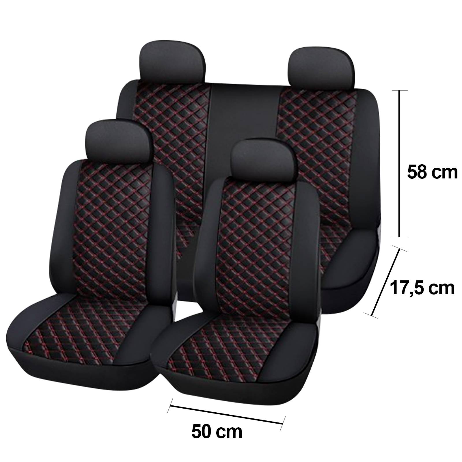 Ensemble 5 Pièces Housses de Siège Auto Design Texturé Élégant-3