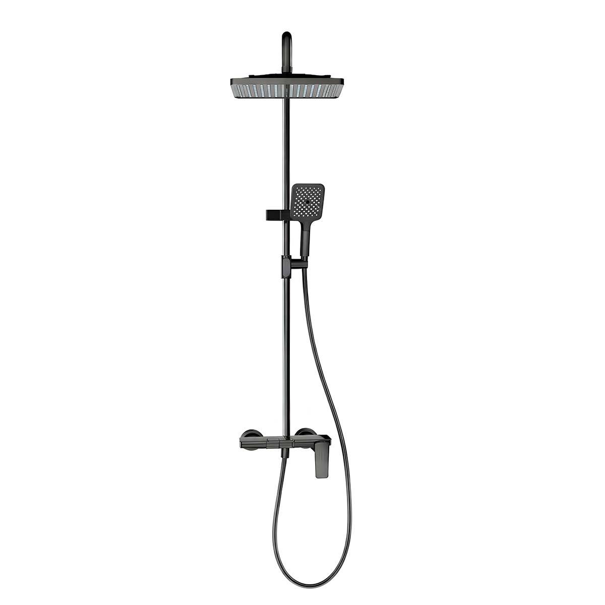 Colonne de Douche avec Mitigeur / Douche Pluie / Douchette Finition Chromé-1