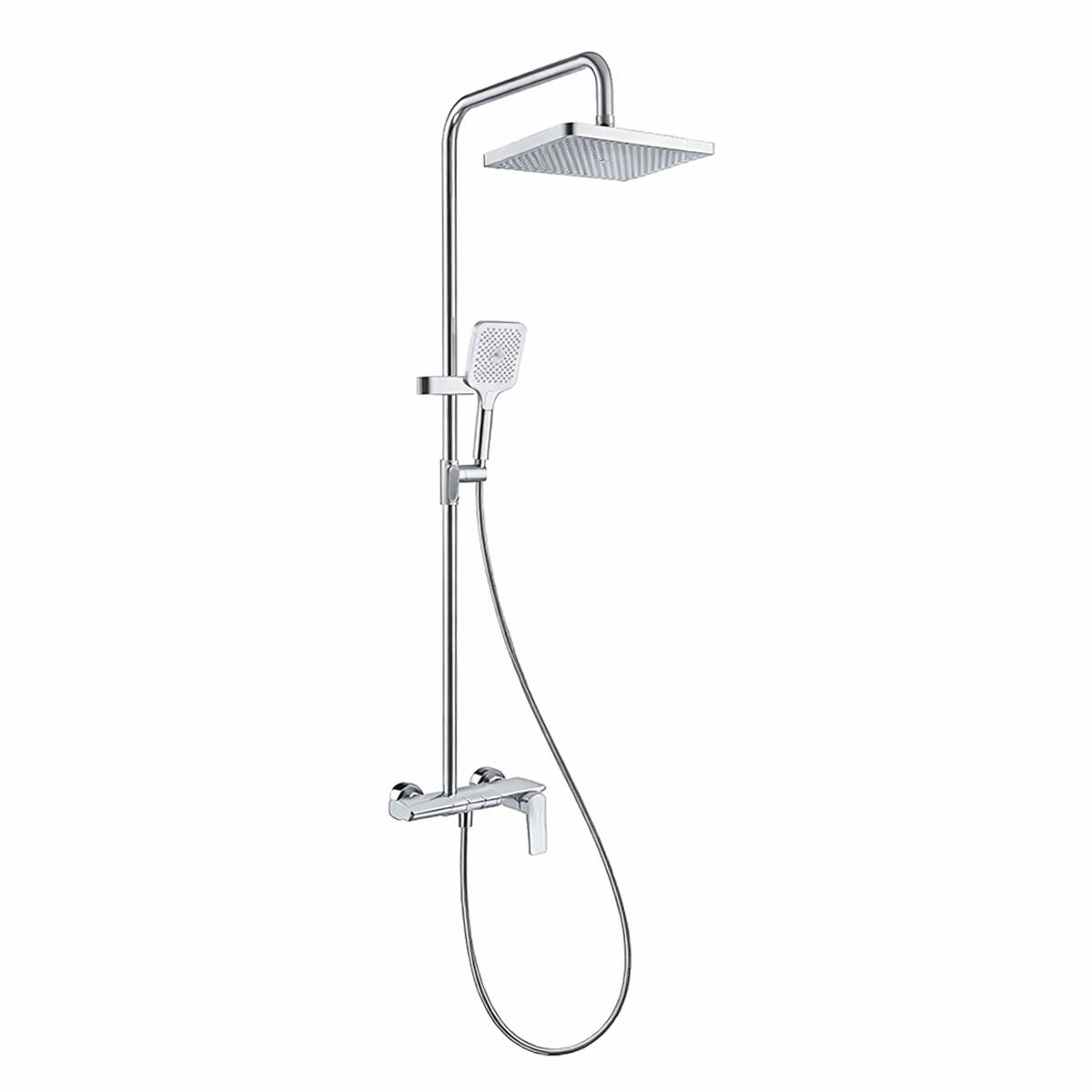 Colonne de Douche avec Mitigeur / Douche Pluie / Douchette Finition Chromé-0