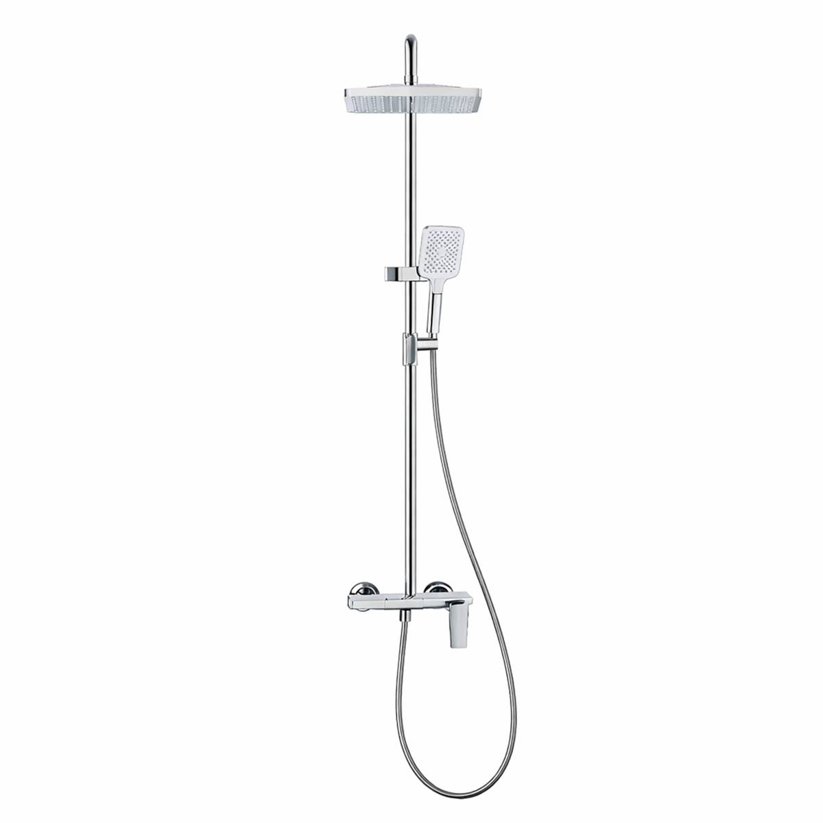 Colonne de Douche avec Mitigeur / Douche Pluie / Douchette Finition Chromé-1