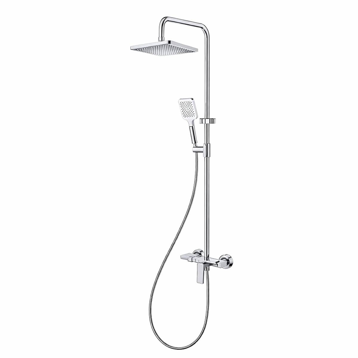 Colonne de Douche avec Mitigeur / Douche Pluie / Douchette Finition Chromé-3