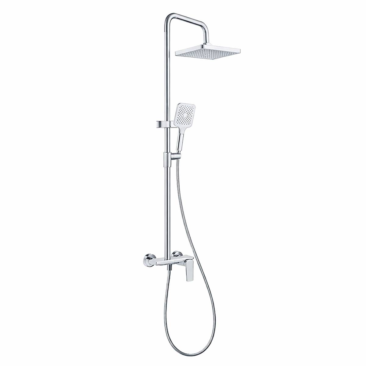Colonne de Douche avec Mitigeur / Douche Pluie / Douchette Finition Chromé-4