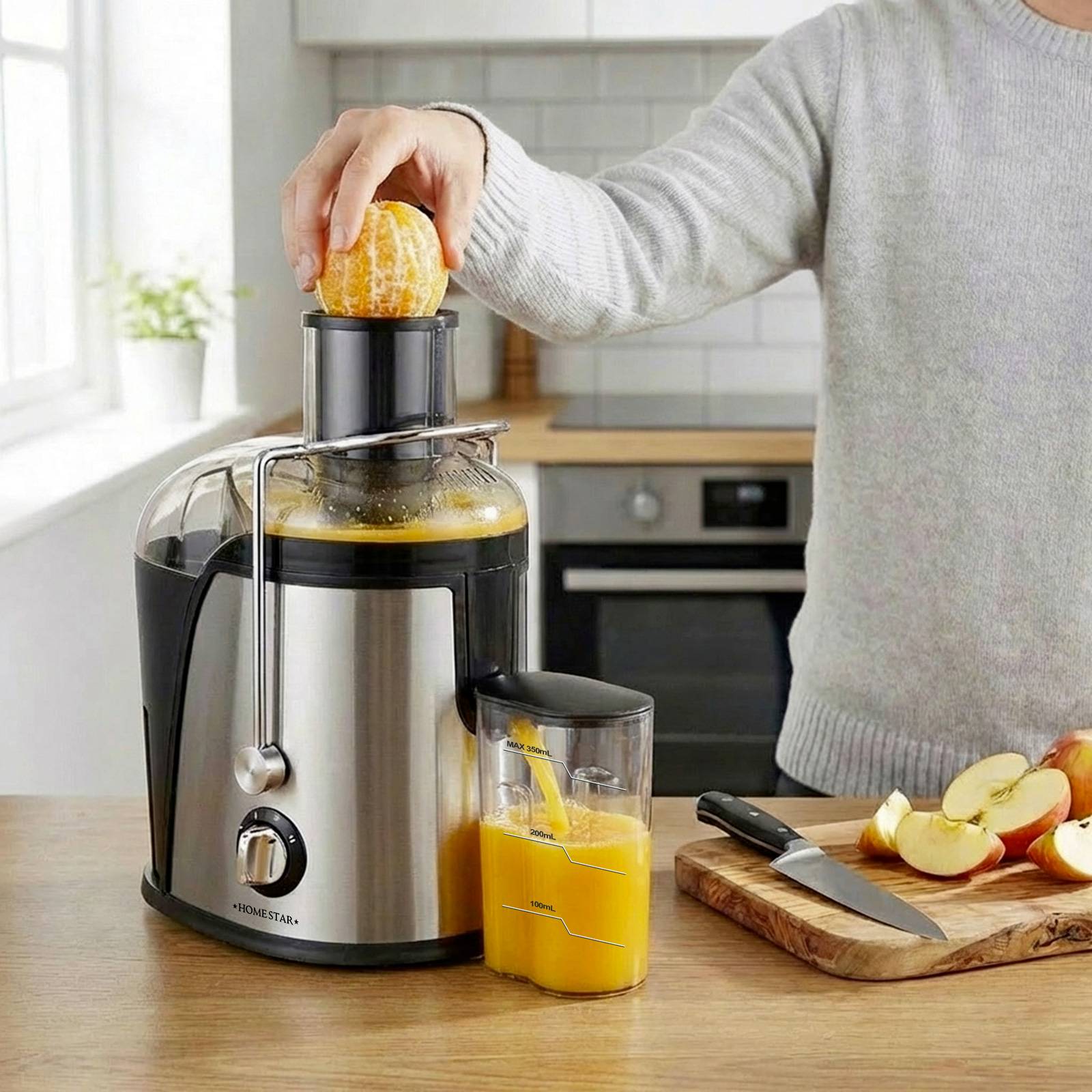 Extracteur de Jus Électrique 500W Inox 2 Vitesses avec Réservoir à Pulpe 450 mL-2
