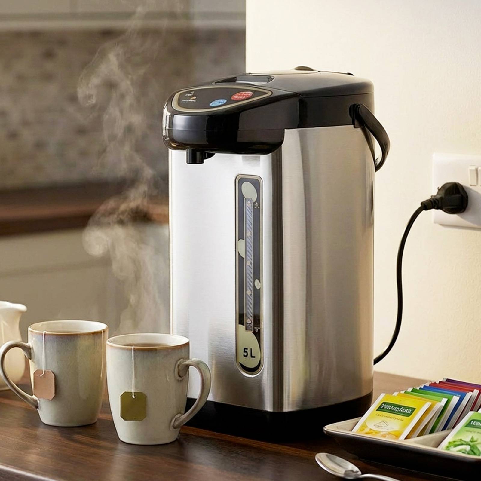 Distributeur d’Eau Chaude 5L Inox avec Maintien au Chaud et Distribution 3 Modes-2