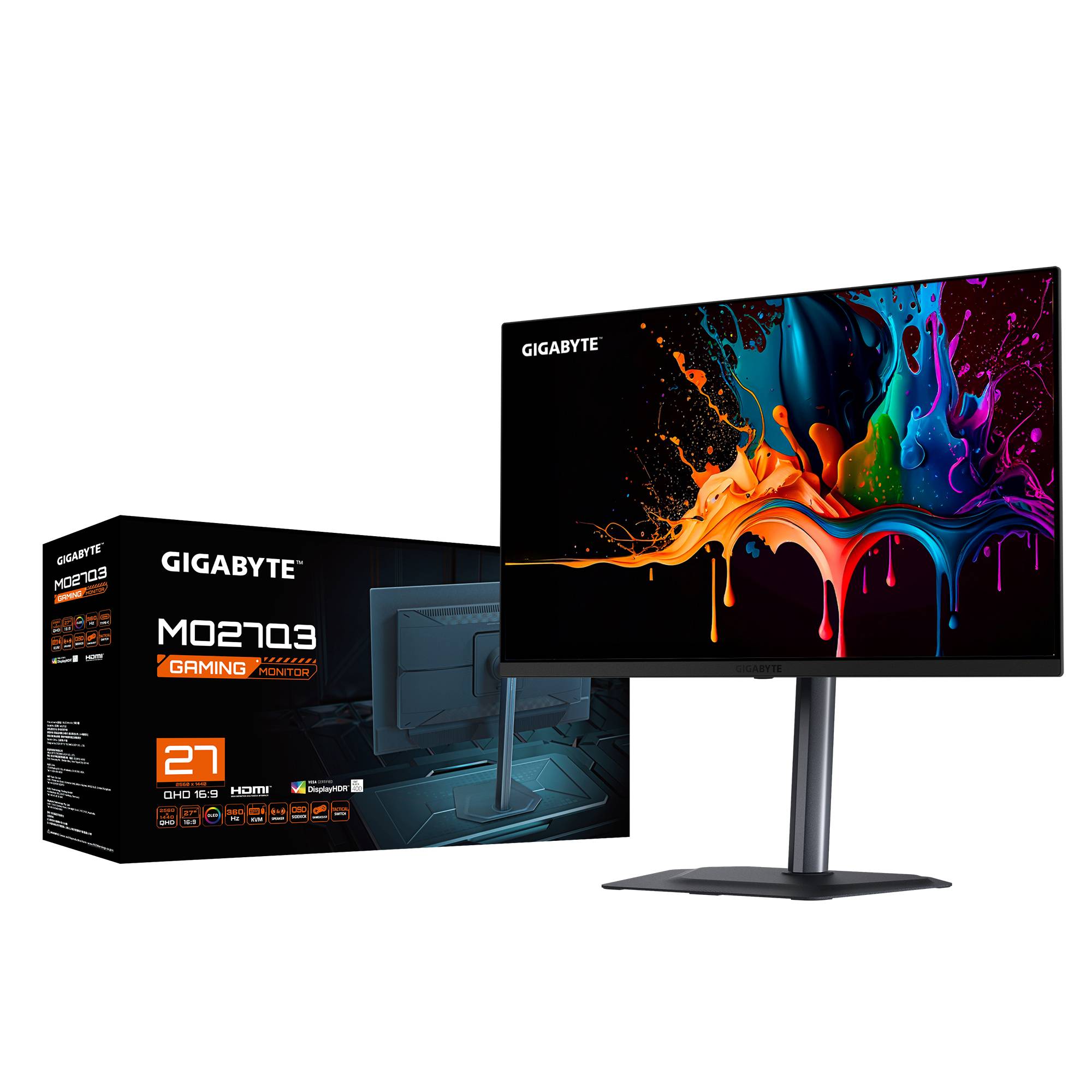 GIGABYTE MO27Q3 Moniteur Gaming OLED 27” QHD - 2560 x 1440, 360Hz, 0.03ms, 250 cd/m², G-Sync Compatible, FreeSync Premiu-4