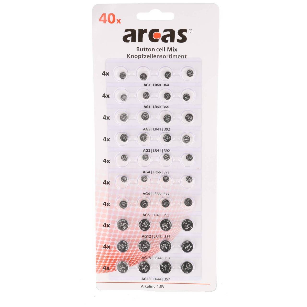 Lot de 40 piles boutons alcalines AG 1,5 V, format économique.-0
