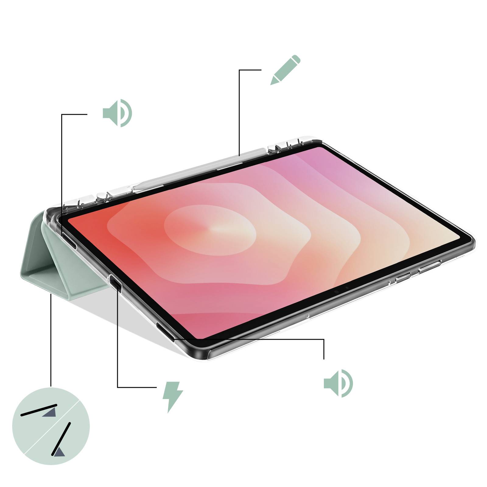 Étui pour Galaxy Tab S11 avec Fonction Support Modulable Design Origami-3