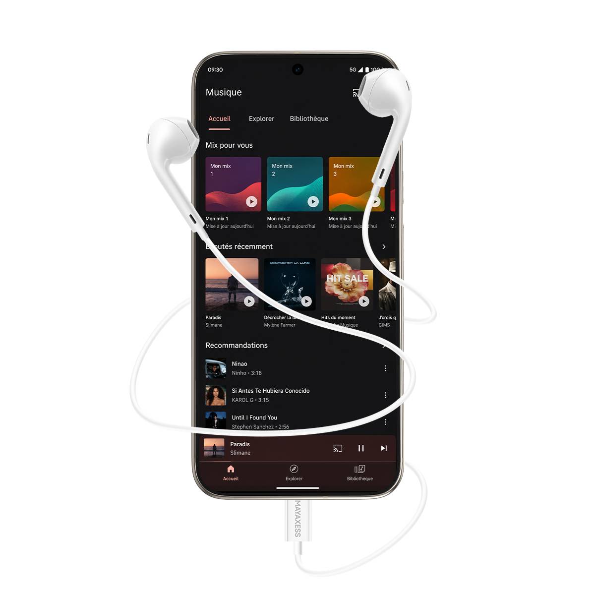 Écouteurs Filaires USB-C pour Pixel 9 Pro XL avec Microphone intégré-1