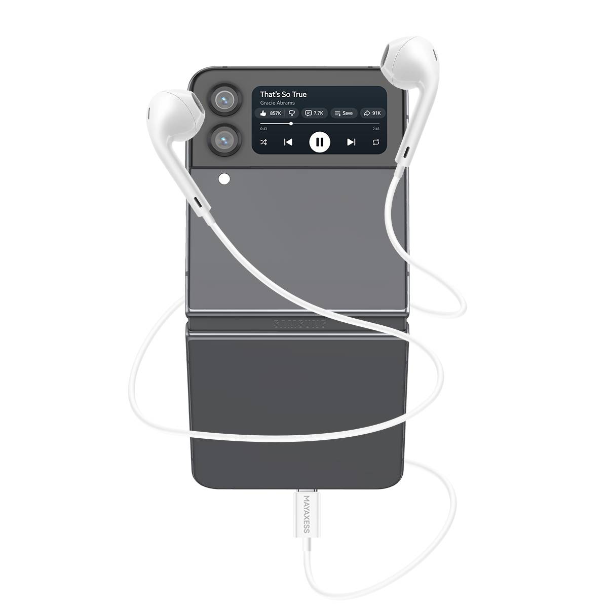Écouteurs Filaires pour Galaxy Z Flip 4 USB-C avec Micro intégré-4
