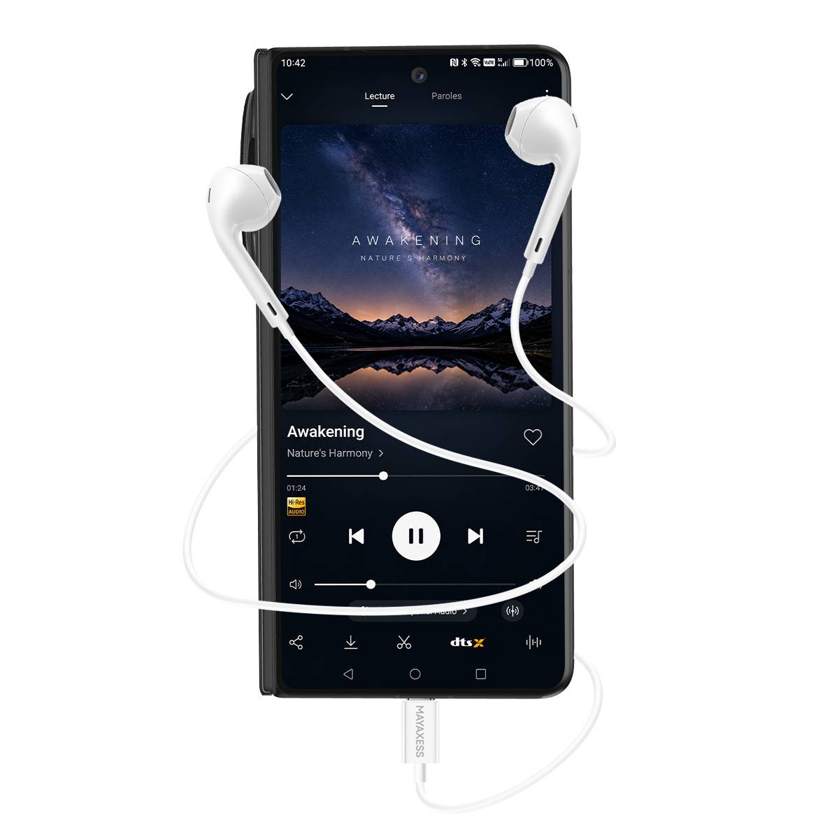 Écouteurs Filaires USB-C avec Micro intégré pour Honor Magic V5-4
