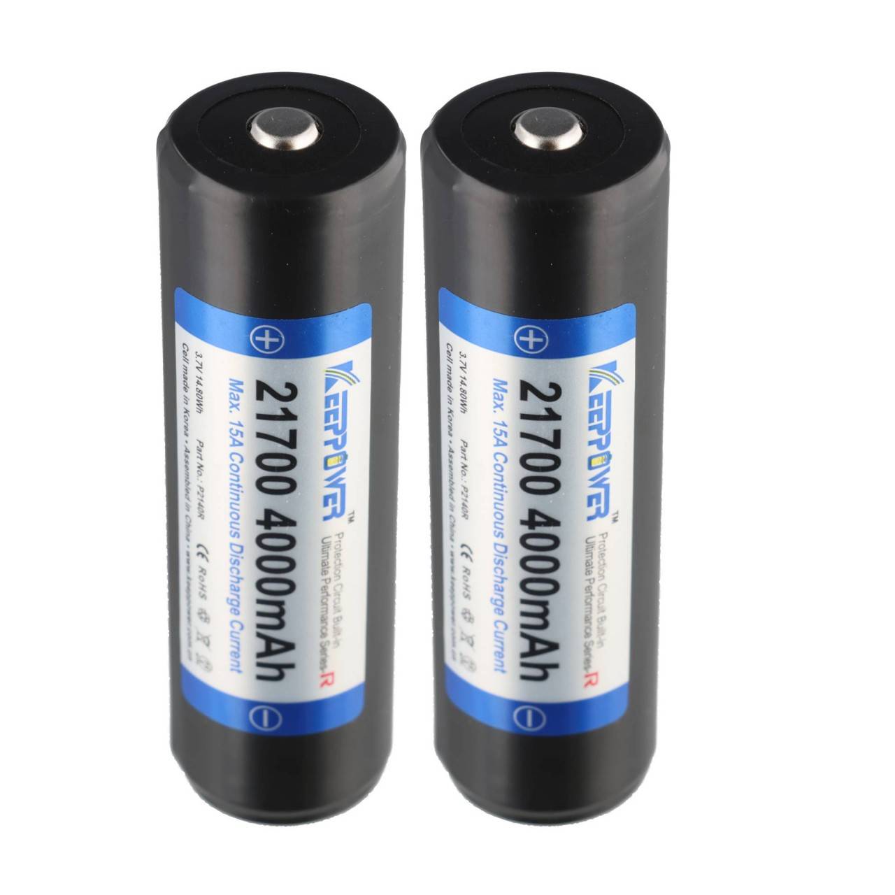 Batterie Li-ion Keeppower 21700 15A 4000mAh 3,6V - 3,7V avec circuit imprimé protégé P2140R-0