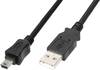 Digitus Câble USB USB 2.0 USB-A mâle, USB-Mini-B mâle 1.80 m noir avec fonction OTG AK-300108-018-S