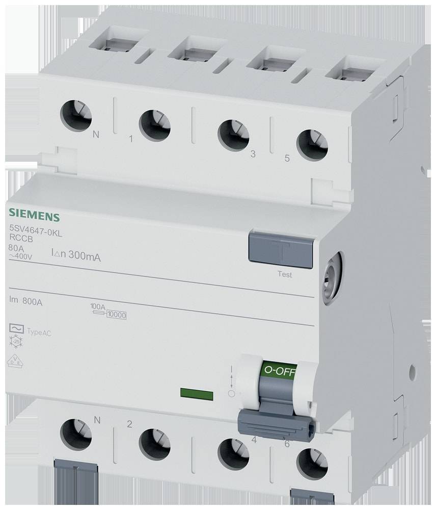 Siemens 5SV46470KL 5SV4647-0KL Interrupteur différentiel AC 80 A 0.3 A 400 V-0