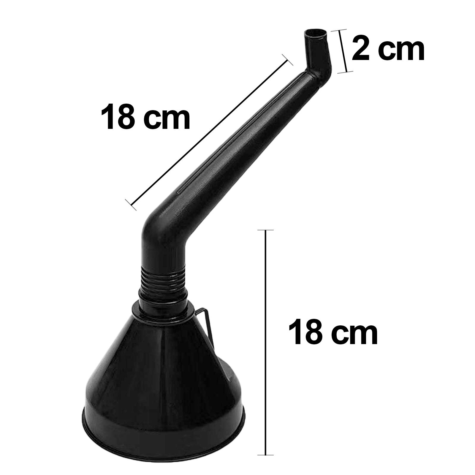 Entonnoir De Carburant 18Cm à Manche Courbé Accès aux Réservoirs Profonds-3