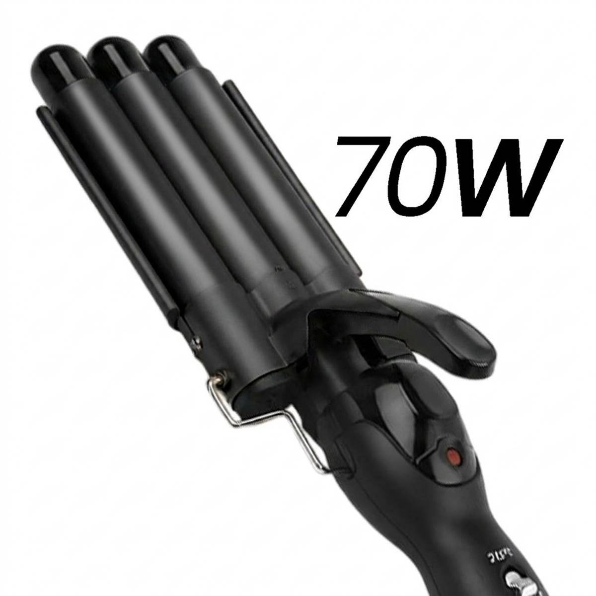 Fer à Boucler Triple Tube Céramique 70W Noir avec Chauffage Rapide PTC-4