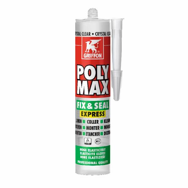 Mastic/Colle POLYMAX FIX&SEAL cristal clear cartouche 300g