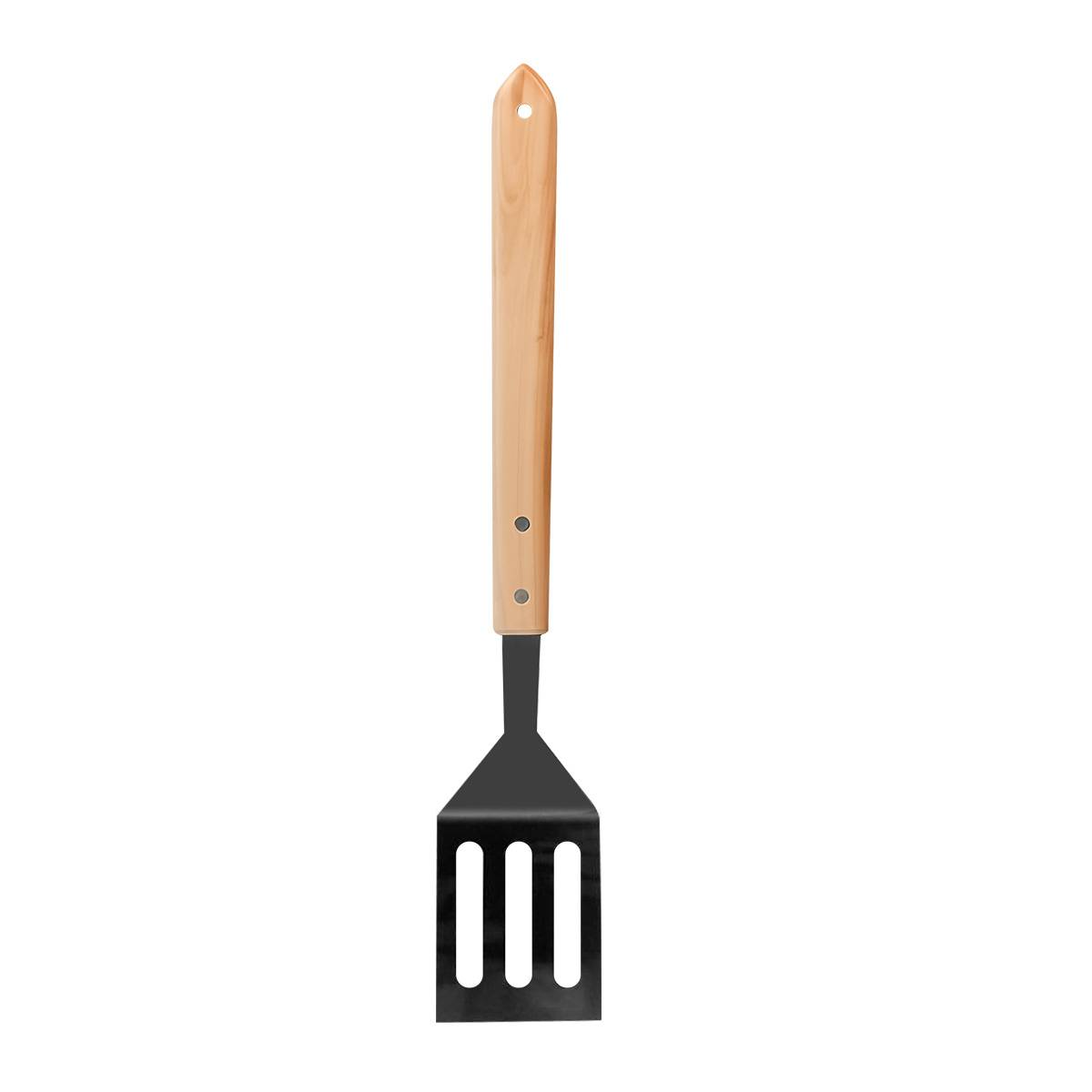 Spatule de Barbecue en Acier Inoxydable avec Manche en Bois de Chêne 41cm-0