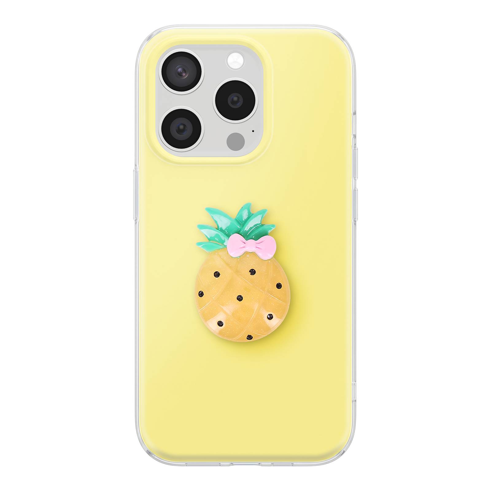 Coque pour iPhone 15 Pro avec Motif Ananas en Relief 3D et Contour Surélevé-0