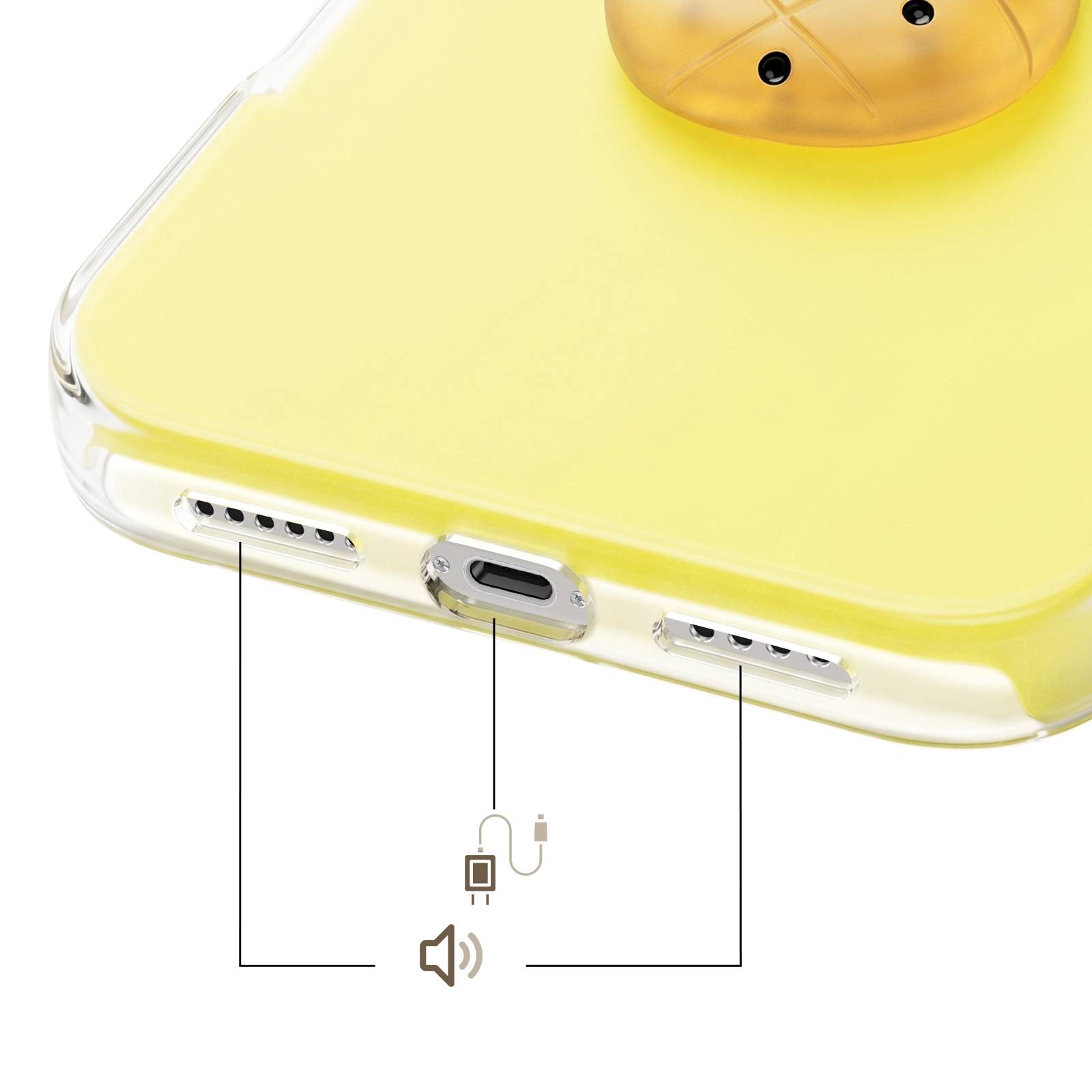 Coque pour iPhone 15 Pro avec Motif Ananas en Relief 3D et Contour Surélevé-3