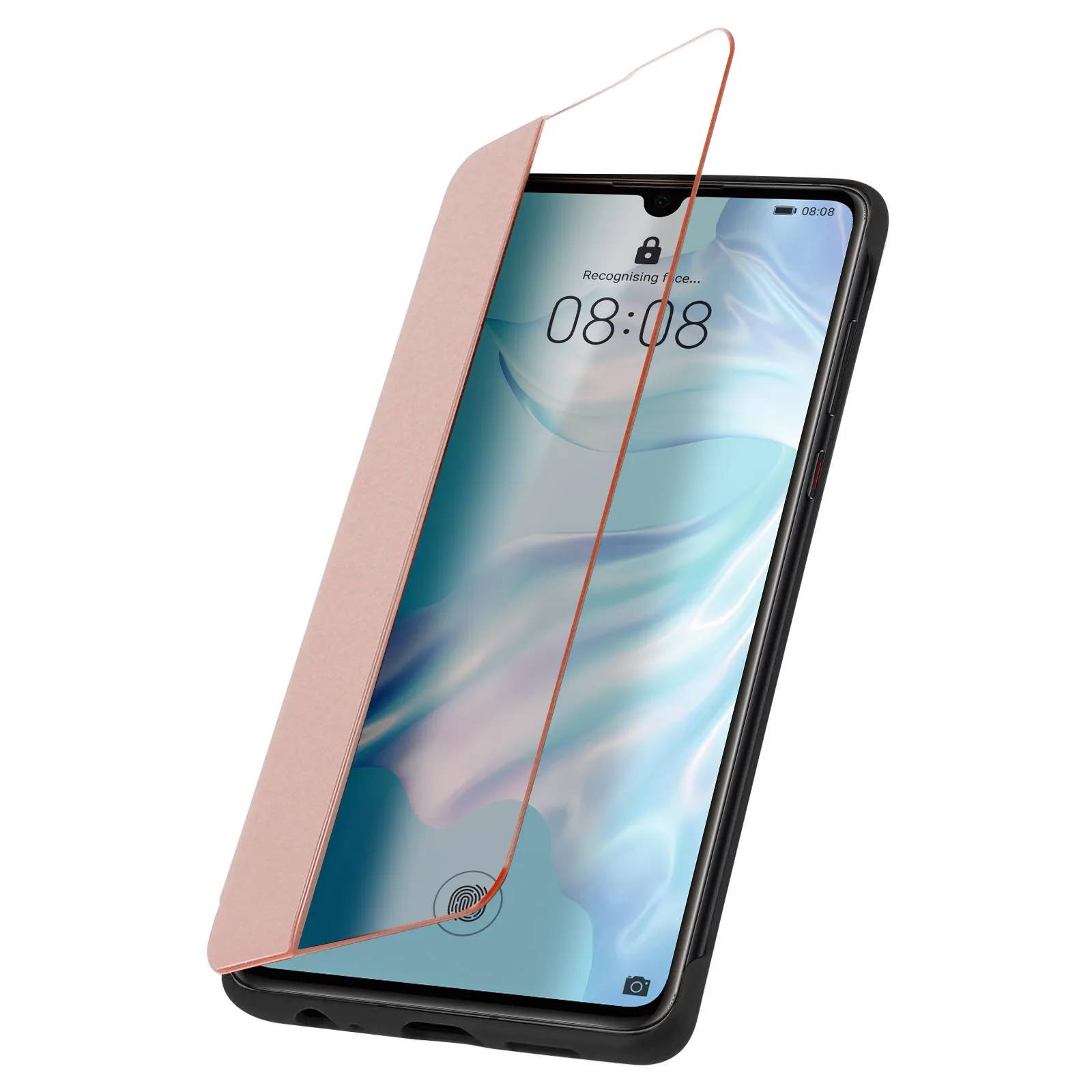 Étui Folio pour Huawei P30 avec Grande Fenêtre de Visualisation-0