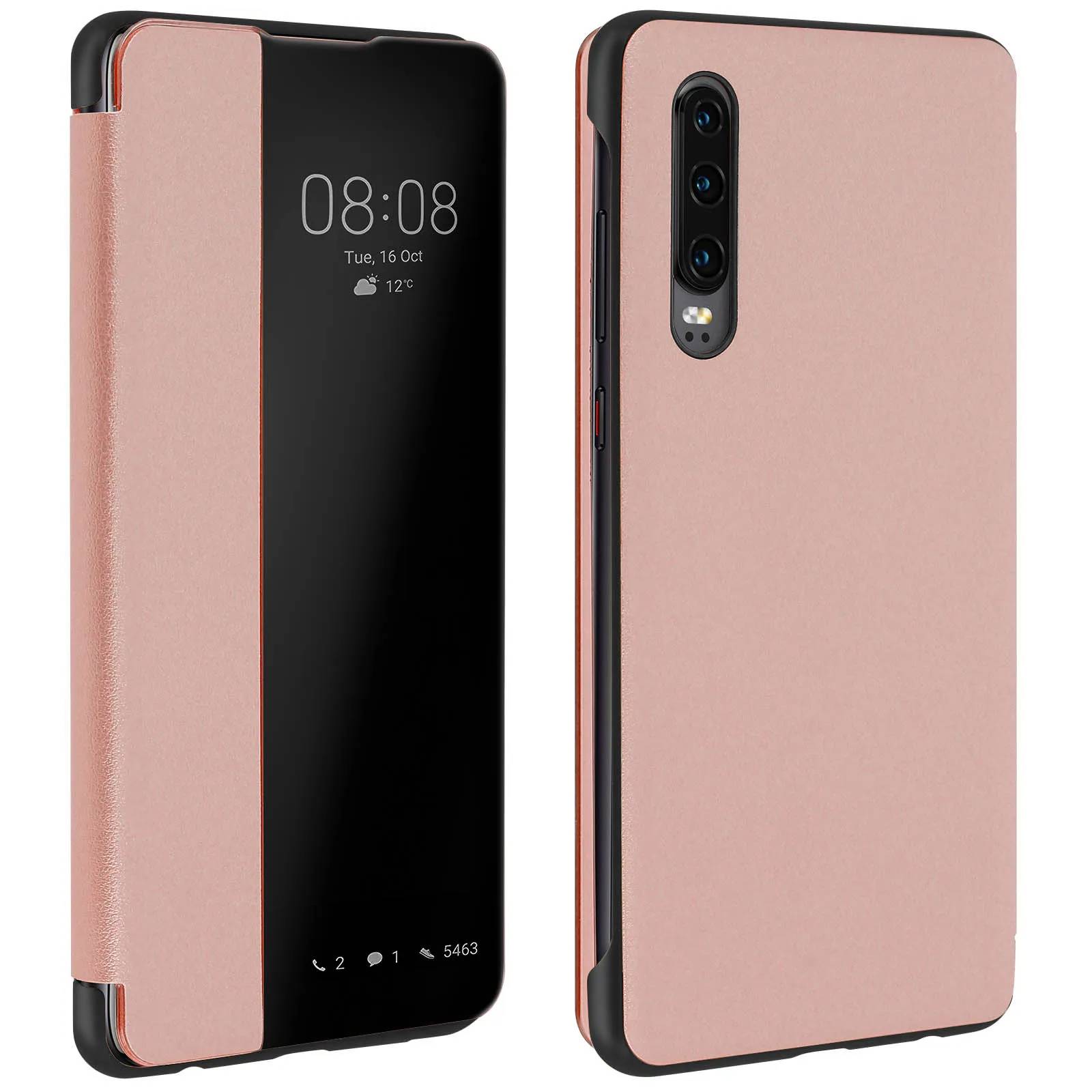Étui Folio pour Huawei P30 avec Grande Fenêtre de Visualisation-1