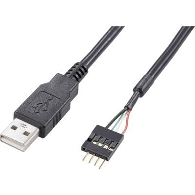 Akasa Câble USB USB 2.0 En-tête de broche 4 pôles, USB-A mâle 0.40 m noir contacts dorés, certifié UL EXUSBIE-40