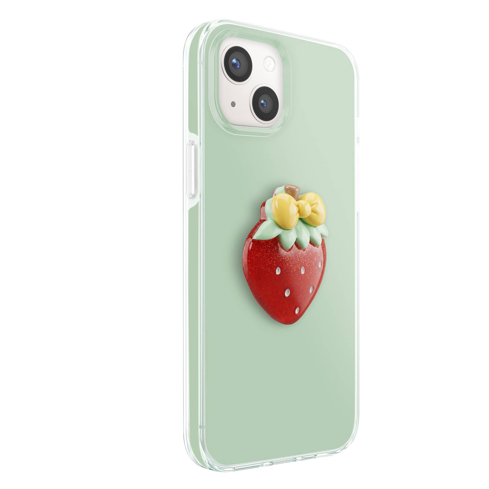 Coque pour iPhone 13 avec Motif Fraise en Relief 3D et Contour Surélevé-1