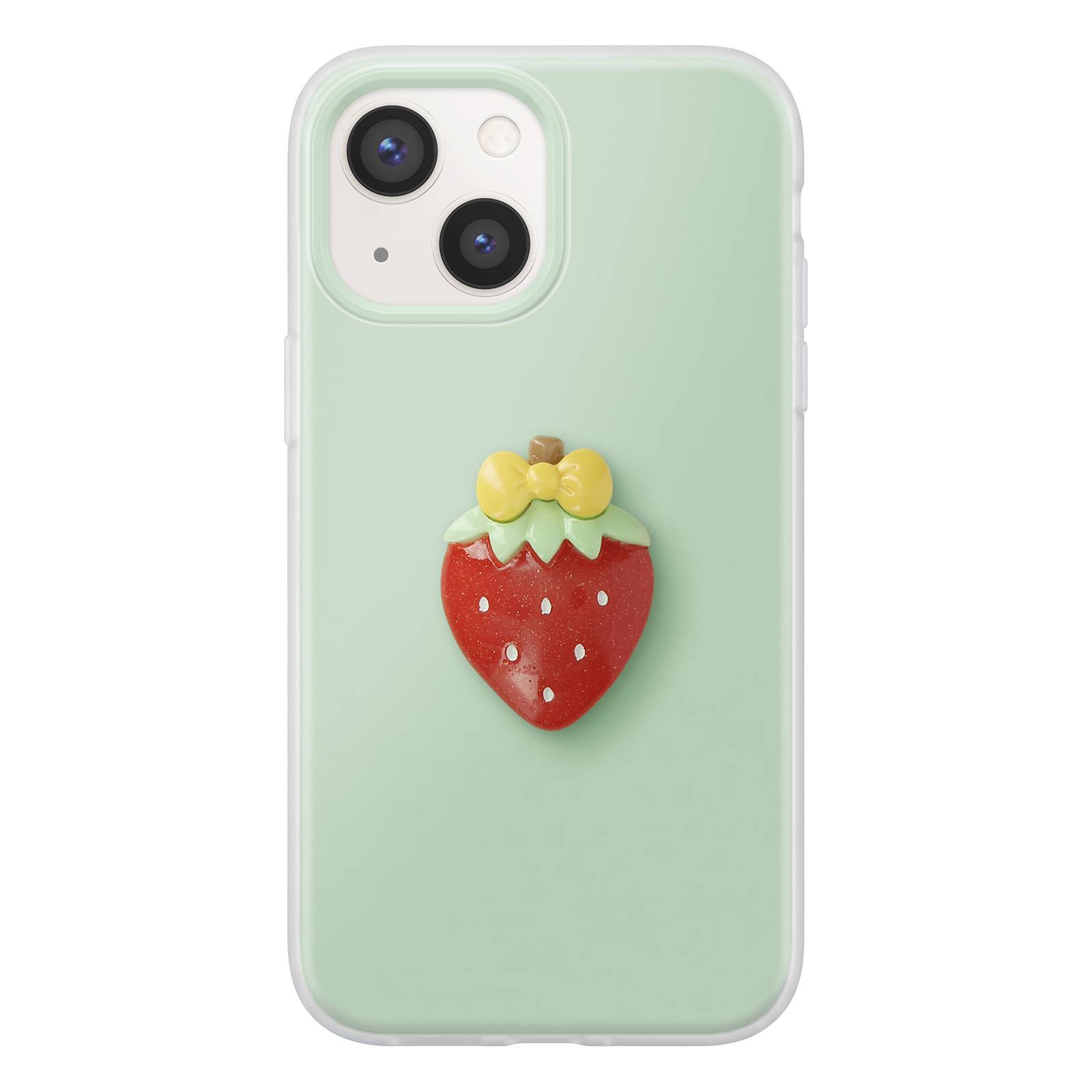 Coque pour iPhone 13 avec Motif Fraise en Relief 3D et Contour Surélevé-0
