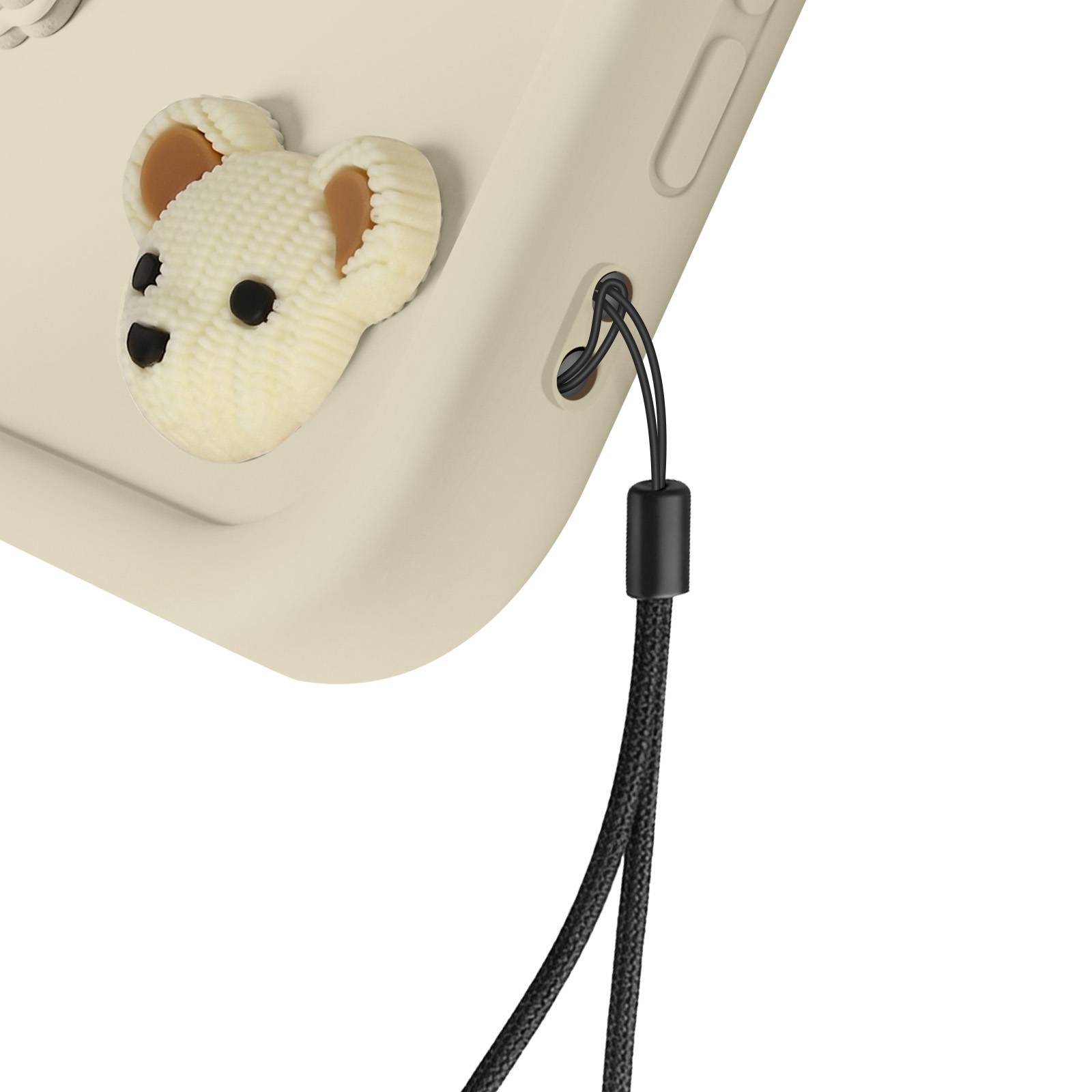 Coque pour iPhone 12 avec Motifs Nounours Kawaii en 3D et Contour Surélevé-1