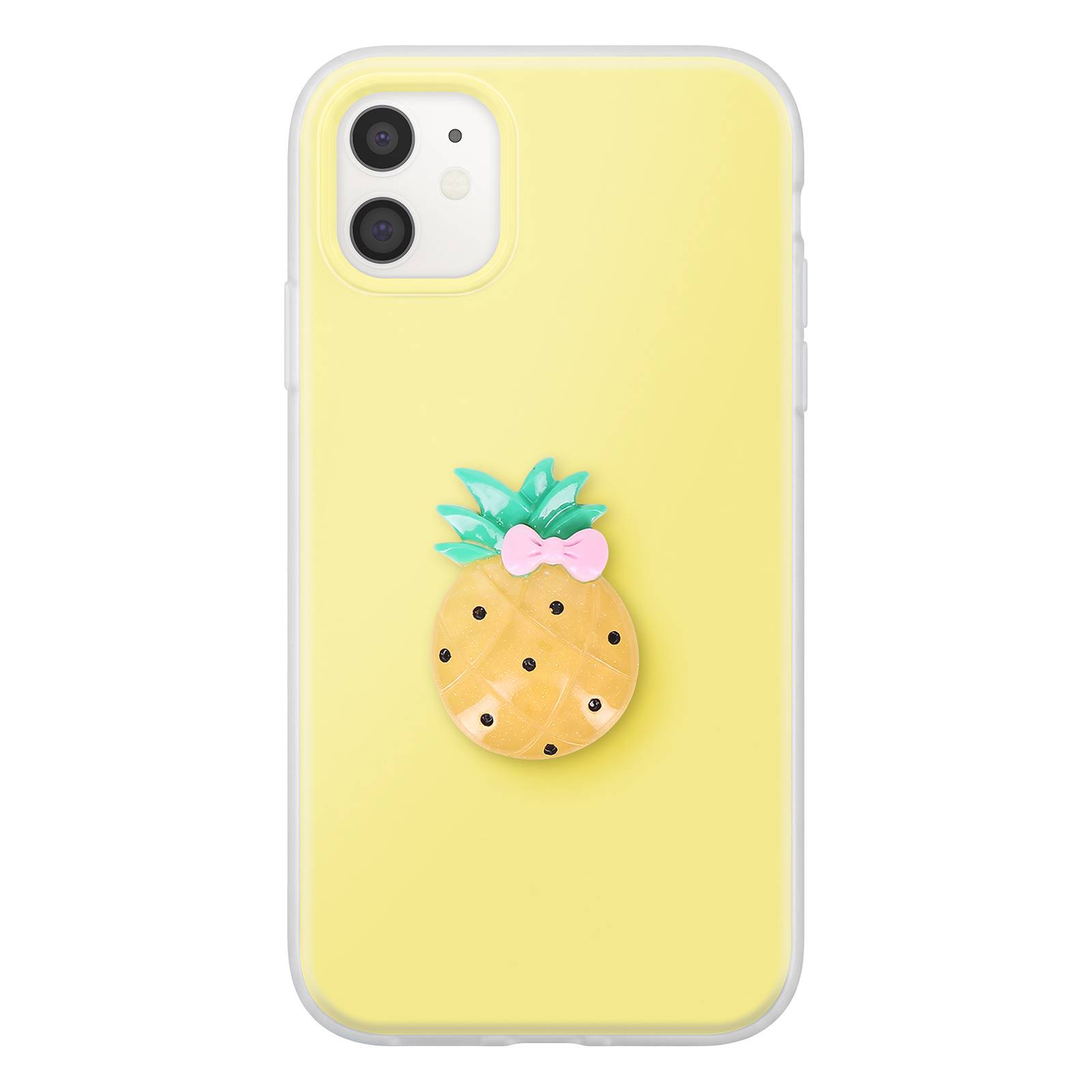 Coque pour iPhone 11 avec Motif Ananas en Relief 3D et Contour Surélevé-0