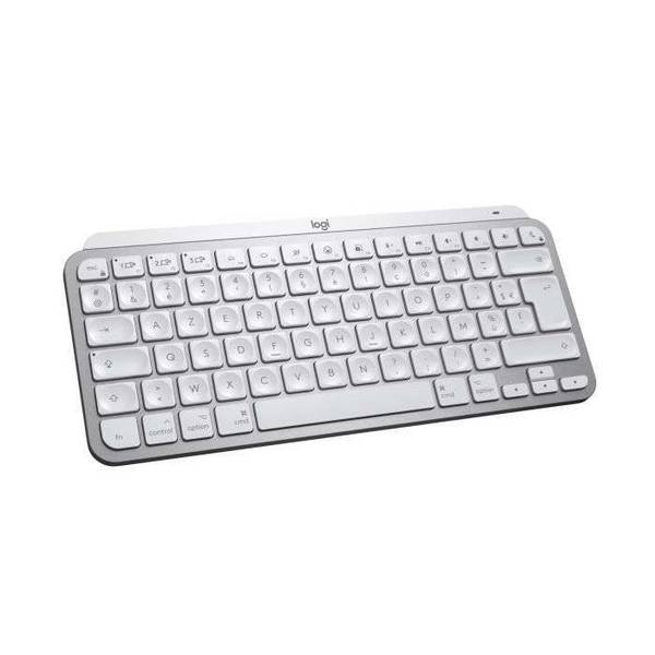 Logitech Master MX Keys Mini for Mac, Mini, Sans fil, Bluetooth, AZERTY, LED, Gris