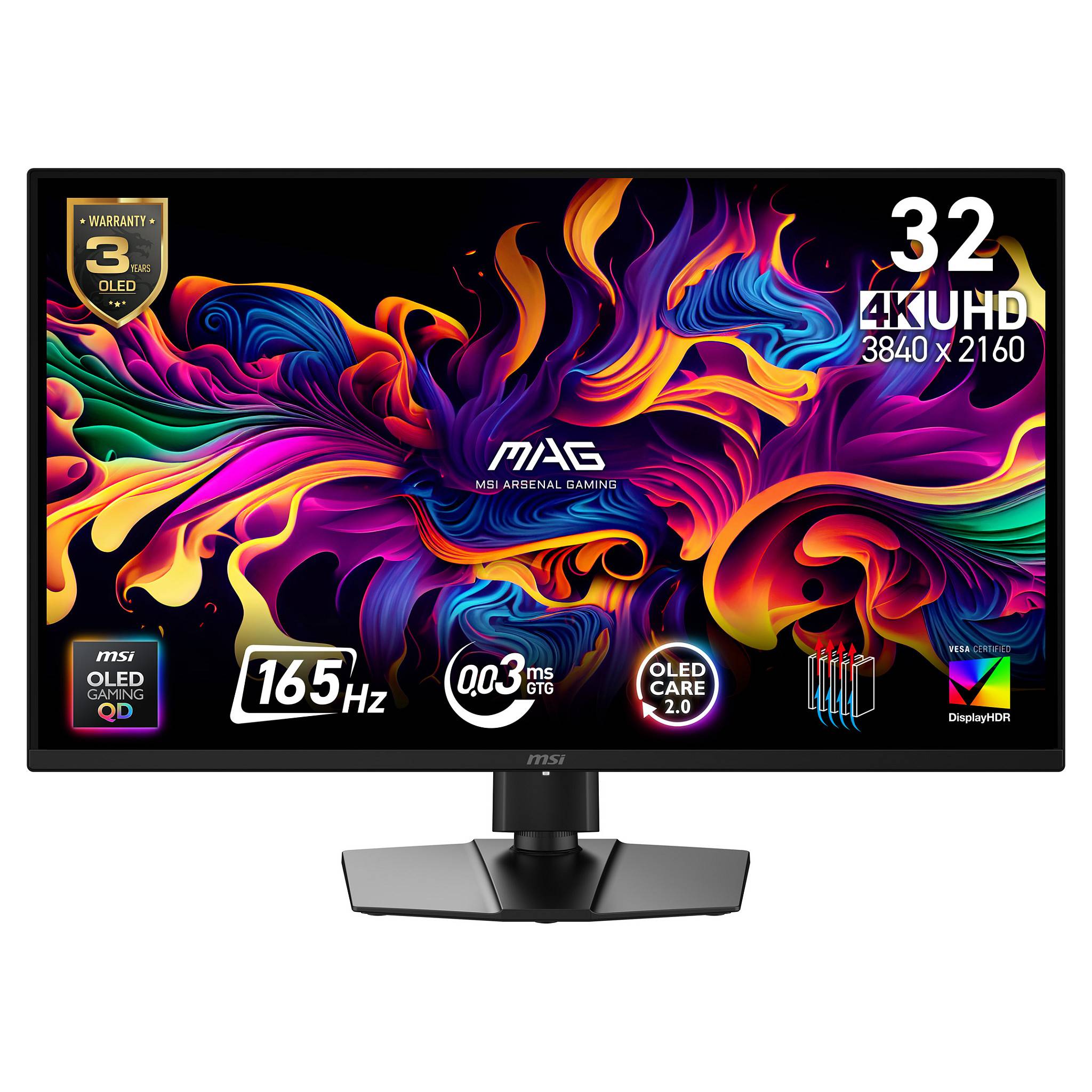 MSI MAG 322UP QD-OLED E16, 80 cm (31.5"), 3840 x 2160 pixels, 4K Ultra HD, QD-OLED, 0,03 ms, Noir-0
