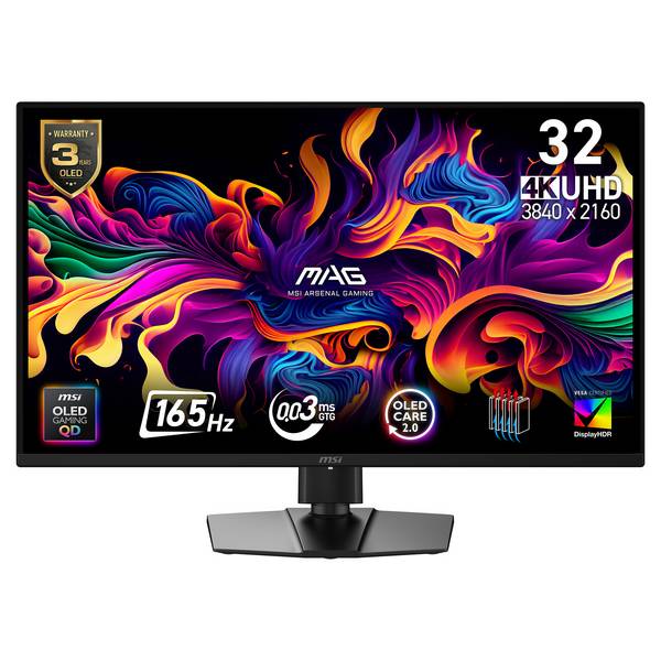 MSI MAG 322UP QD-OLED E16, 80 cm (31.5"), 3840 x 2160 pixels, 4K Ultra HD, QD-OLED, 0,03 ms, Noir
