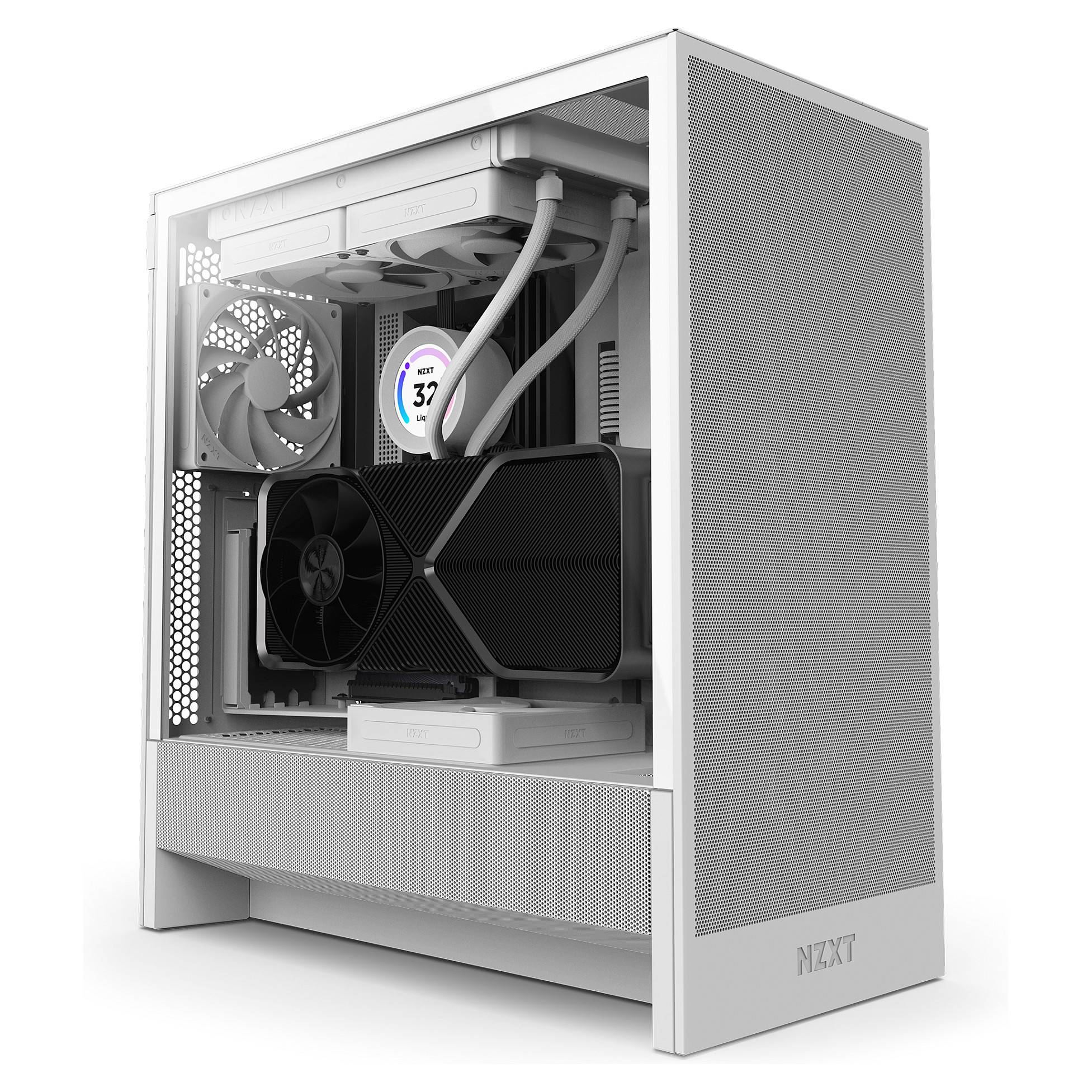 NZXT H5 Flow, Midi Tower, PC, Blanc, ATX, EATX, micro ATX, Micro-ITX, Gaming, 17,5 cm-0