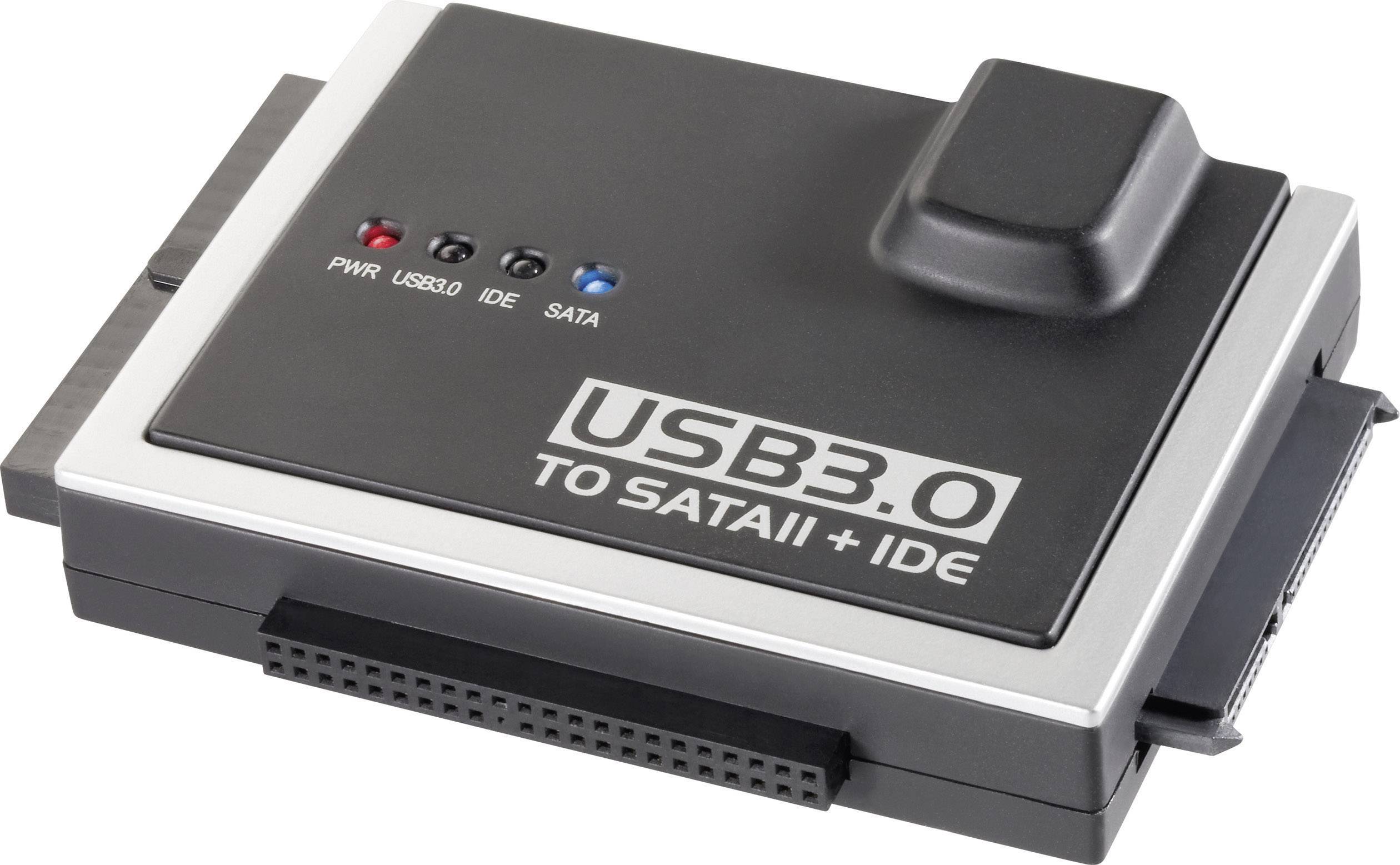 USB 3.0 Convertisseur [1x USB 3.0 mâle type A - 1x IDE femelle 40 pôles, IDE femelle 44 pôles, SATA mâle 7+15 pôles] 1.20 m
