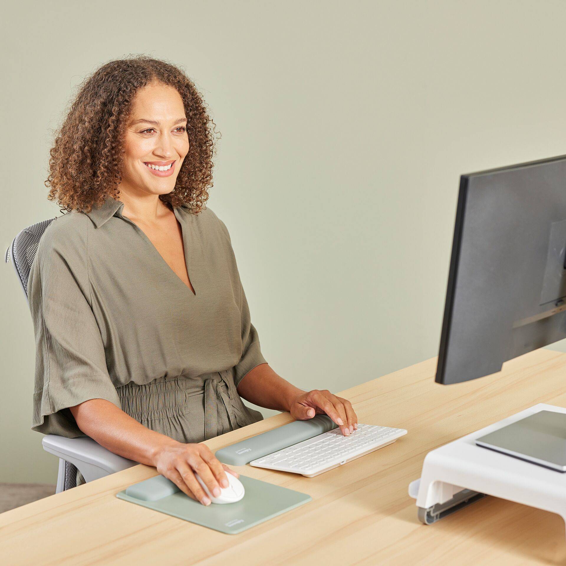 FELLOWES Repose-poignets clavier compact Breyta Sauge-2