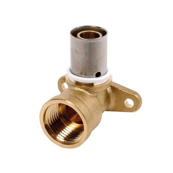 Coude applique longue PER à sertir Femelle Ø20-1/2-0
