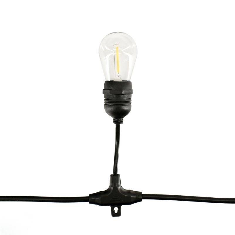 Guirlande Guinguette Solaire LED 10M 10pcs 3W IP65 - Câble Noir - Blanc Chaud 2300K - 3500K - SILAMP-3