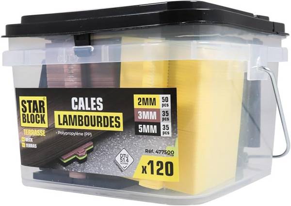 Cale pour lambourdes terrasse 2-3-5 mm - STARBLOCK 477500