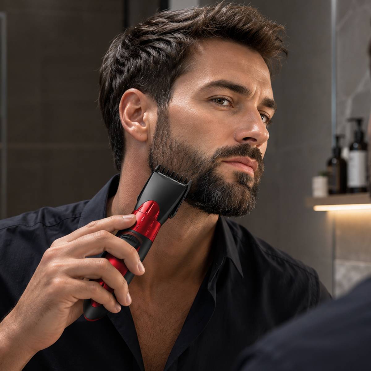 Tondeuse sans Fil 5W avec Lame en Acier de Précision et Molette-0