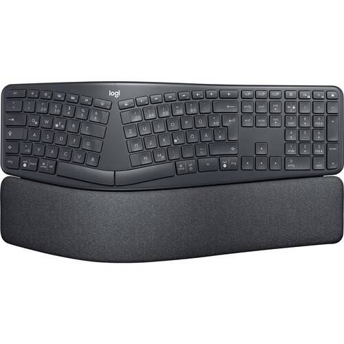 Logitech ERGO K860, Taille réelle (100 %), Sans fil, Bluetooth, Contacteur de touche semi-mécanique, AZERTY, Graphite-2