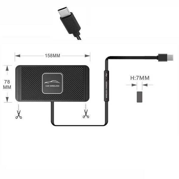Chargeur Sans Fil Voiture Antidérapant Puissant Et Sécurisé Pour Tous Modèles 30 cm YONIS
