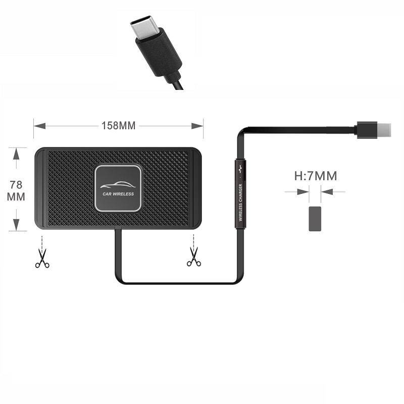 Chargeur Sans Fil Voiture Antidérapant Puissant Et Sécurisé Pour Tous Modèles 30 cm YONIS-0