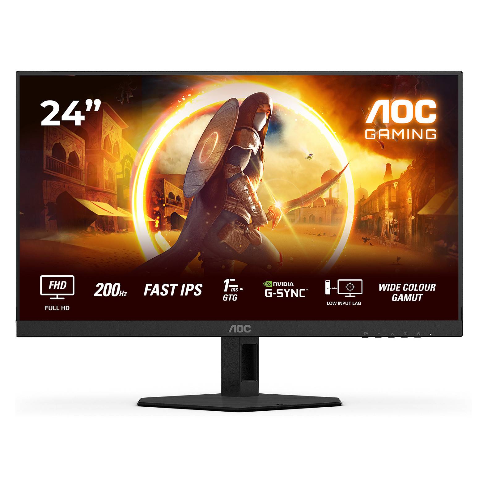 AOC G4 24G4HRE, 60,5 cm (23.8"), 1920 x 1080 pixels, Full HD, LED, 1 ms, Noir, Rouge-0