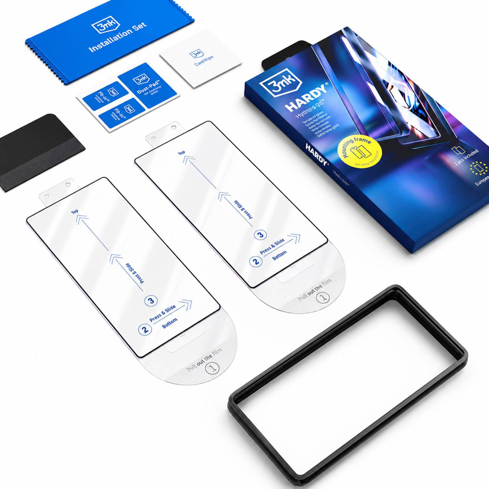 Lot de 2 Verres Trempés 9H pour iPhone 7 Hardy Hardura avec Cadre Applicateur-1