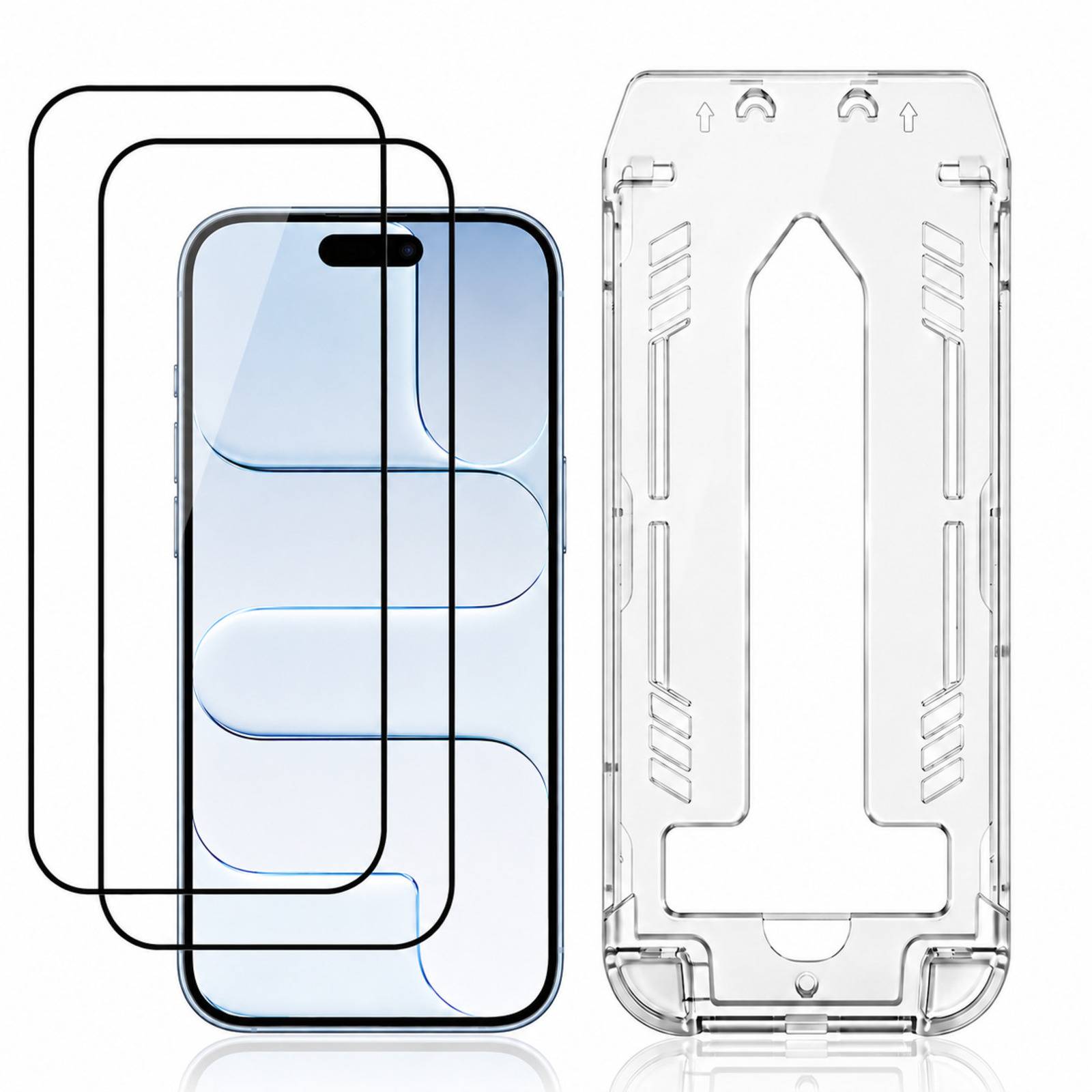 Lot de 2 Verre Trempé pour iPhone Air avec Cadre Applicateur-2