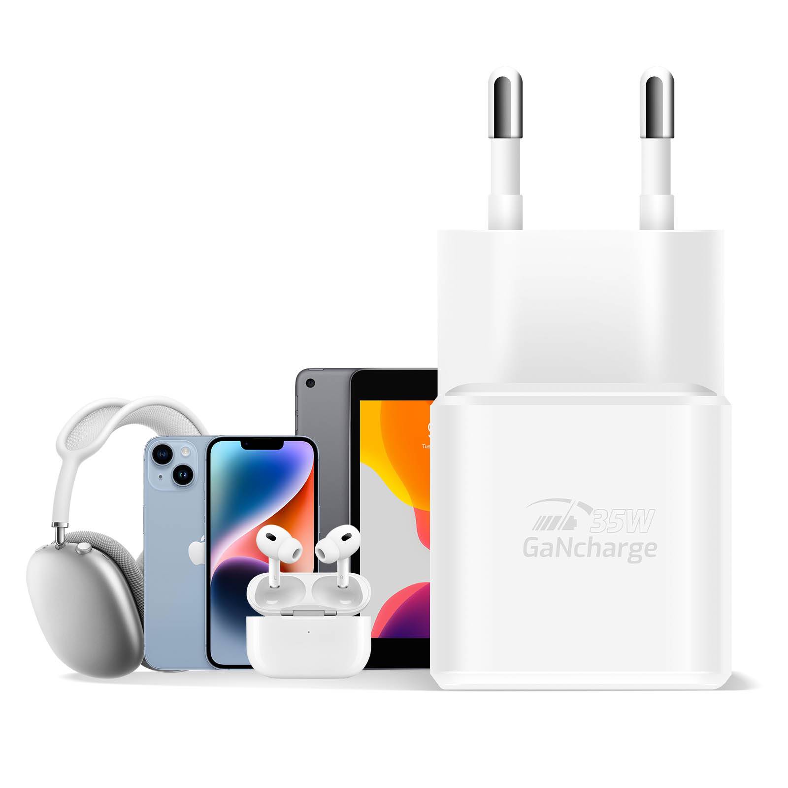 Chargeur Secteur GaN USB-C PD 35W avec Câble USB-C vers Lightning 1.2m-2