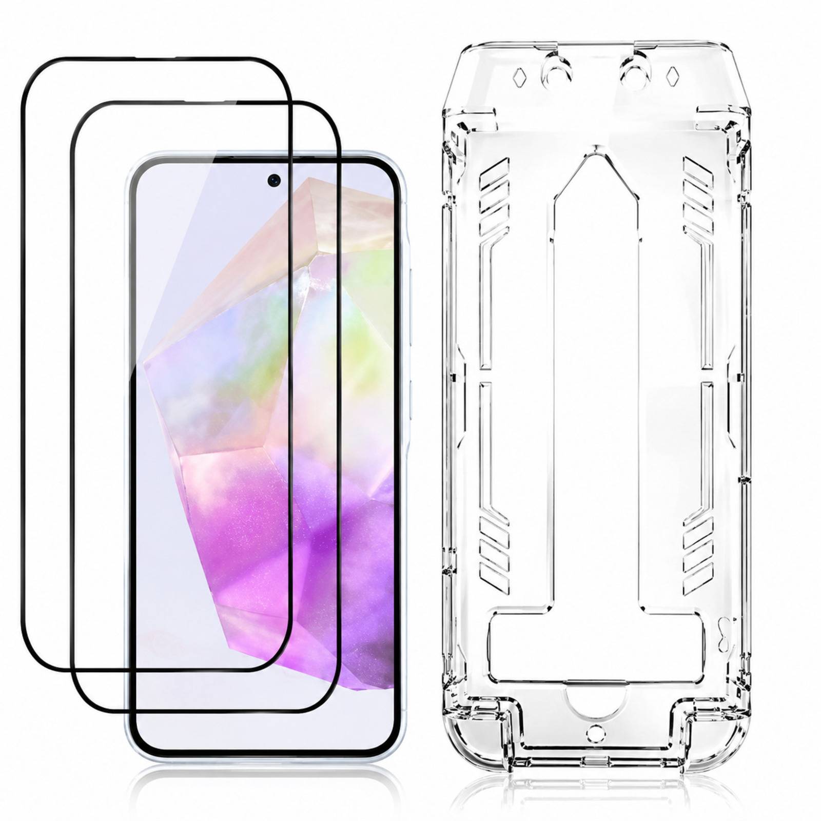Lot de 2 Verre Trempé pour Galaxy A56 avec Cadre Applicateur-2